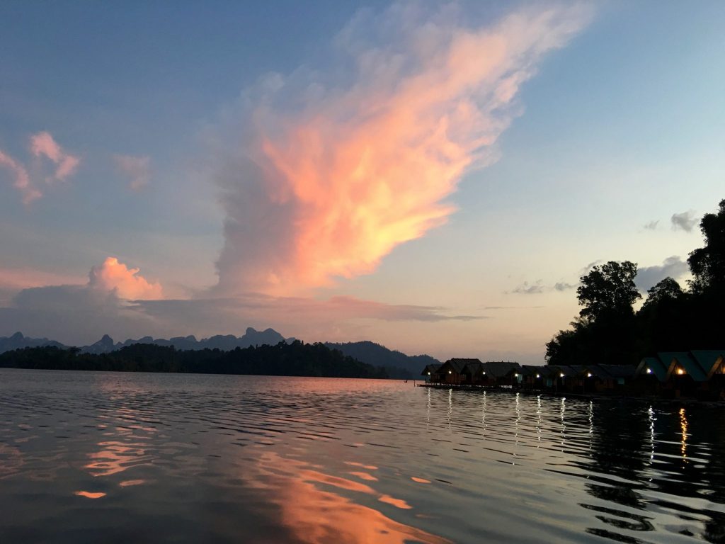 Sunset over Rachaprabha Lake, khao Sok National Park, Thailand (Photo: Alan Seale)